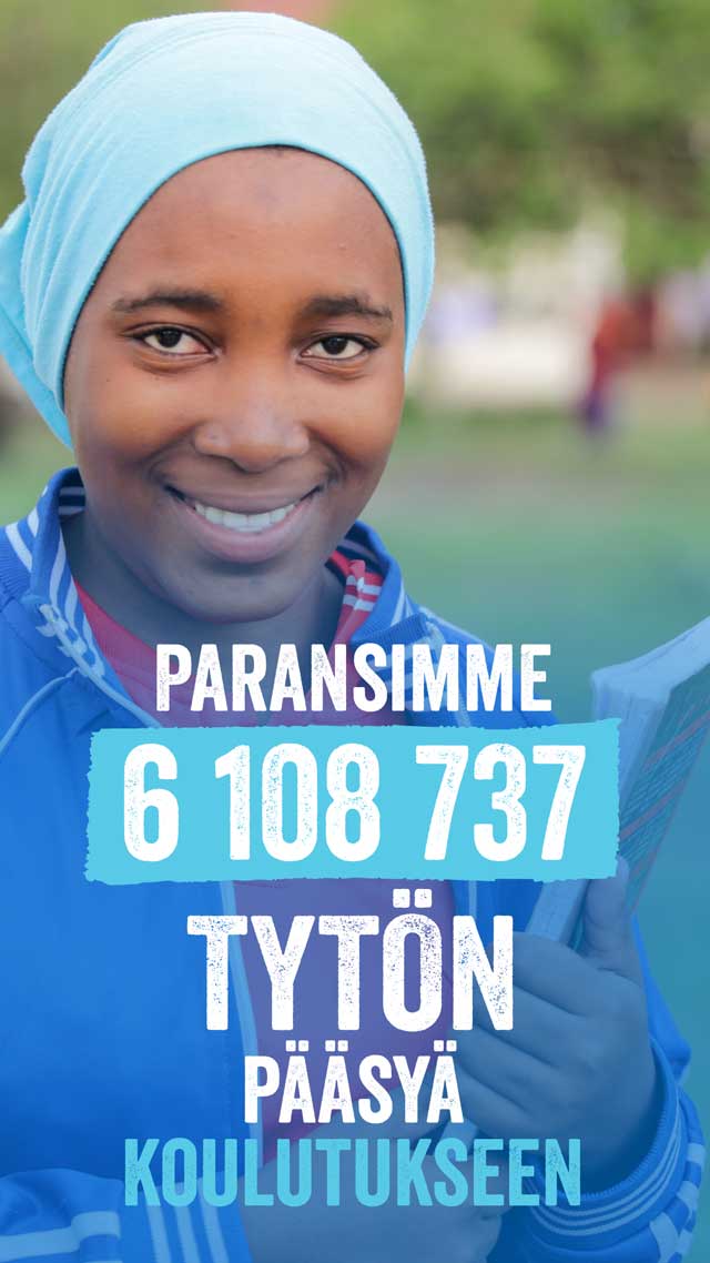 Paransimme 6 108 737 tytön pääsyä koulutukseen.