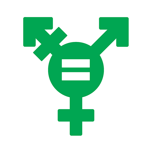 Sukupuolten yhdenvertaisuutta kuvaava ikoni.