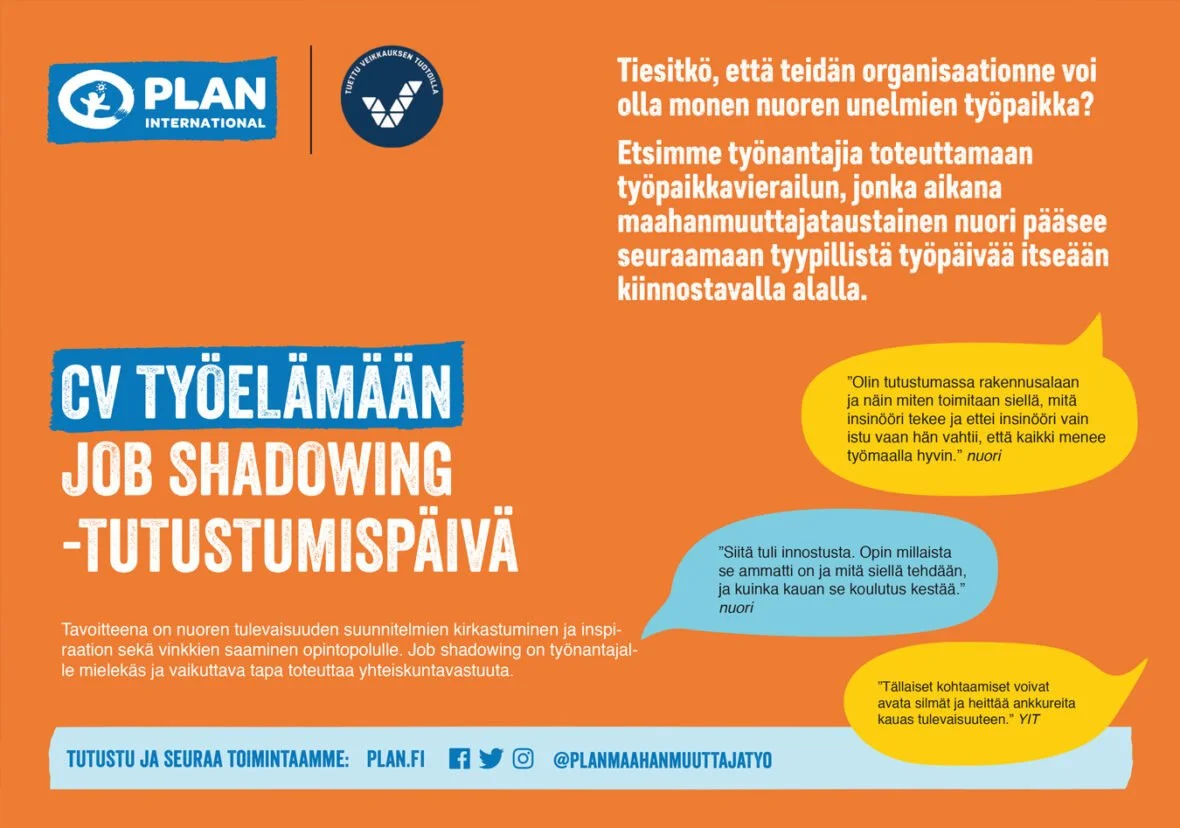 Job shadowing esitteen kansikuva